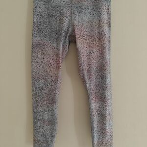 Lululemon Athletic Gray and Pink Leggings with Stretchy Comfort.